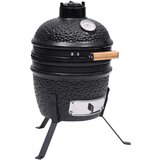 V 2-u-1 roštilj s pušnicom Kamado keramički 56 cm crni | shoptok.hr