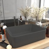 vidaXL Razkošen umivalnik mat temno siv 41x30x12 cm keramičen Cene