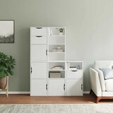  Bočni ormarići 5 kom ODDA bijeli 40x24x79 cm puno drvo bor | shoptok.hr