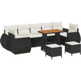 vidaXL Set sofe za vrt s 10 dijelova s jastučićima crnog poli ratana | shoptok.hr