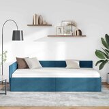 vidaXL Kotna postelja Drugo Modra 90 x 200 cm Samet in sodobno leseno | Shoptok.si