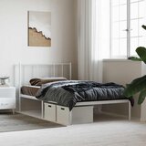  Metalni okvir krevet bez madraca s uzglavljem bijeli 75x190 cm | shoptok.hr