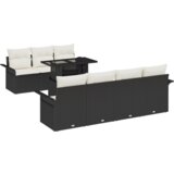  Set od 8 dijelova vrtnog namještaja s jastučićima crni poli ratan | shoptok.hr