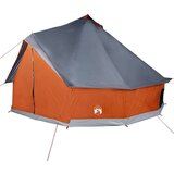 vidaXL Družinski šotor tipi za 10 oseb siv in oranžen vodoodporen | Shoptok.si