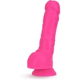 Blush Neo 9 Inch Dual Density Dildo Neon Pink