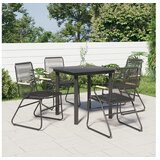  5-dijelni vrtni blagovaonski set od PVC ratana crni | shoptok.hr