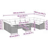  Set vrtnog kauča 11 komada Crna Ratan i tkanina Vanjski kauč | shoptok.hr