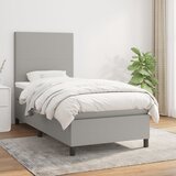  Krevet s oprugama i madracem svjetlosivi 100x200 cm od tkanine | shoptok.hr