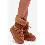 Boto Women's Snow Boots With Fur And Lacing On A Platform Camel Marinna | shoptok.hr