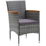  3-dijelni bistro set od poliratana i bagremovog drva sivi | Eponuda.com
