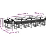 vidaXL 17-dijelni vrtni blagovaonski set od poliratana s jastucima bež | shoptok.hr