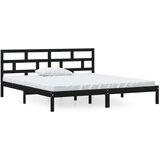 Maison Chic Posteljni okvir - Dvoposteljna postelja - Zakonska postelja črn iz borovine 140x190 cm-J13934, (21765829) | Shoptok.si