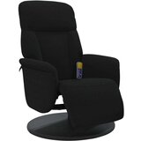  Masažni naslanjač z oporo za noge črn žamet | Shoptok.si