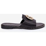 Boto Eco Leather Flat Sandals Women With Decorative Detail Black Frelie | shoptok.hr