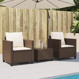  3-dijelni bistro set s jastucima smeđi od poliratana | shoptok.hr