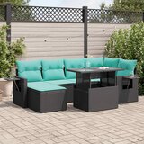  7-dijelni set vrtnih sofa od poliratana s jastucima crni bagrem | shoptok.hr