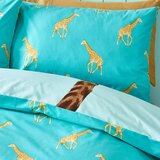 Catherine Lansfield Turkizna otroška posteljnina za zakonsko posteljo 200x200 cm Havin A Giraffe – | Shoptok.si