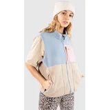 Fairbanks Recycled Sherpa Brezrokavnik faded denim / simply taupe