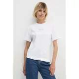 Calvin Klein Bombažna kratka majica ženska, bela barva, K20K207215