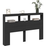  Ormarić za uzglavlje s LED svjetlima crni 160 x 17 x 102 cm | shoptok.hr