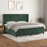  Box spring postelja z vzmetnico temno zelena 200x200 cm žamet | Shoptok.si