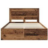 Okvir za krevet s uzglavljem Staro drvo 140 x 190 cm | shoptok.hr