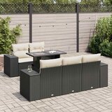 vidaXL 6-dijelni set vrtnih sofa s jastucima crni od poliratana | shoptok.hr