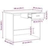  Radni stol crni 100 x 50 x 76 cm od konstruiranog drva | Eponuda.ba
