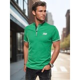 DStreet Koszulka męska polo z haftem zielona | Shoptok.si