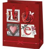 Cardex Velika ekskluzivna darilna vrečka 27x33x14cm LOVE z motivom vrtnic | Shoptok.si