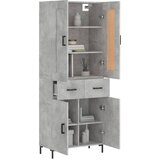  Visoka komoda siva betona 69,5x34x180 cm od konstruiranog drva | shoptok.hr