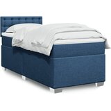 vidaXL Box spring postelja z vzmetnico modra 90x200 cm blago Cene