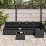  Sjedeća garnitura za vrt 7 pcs Crna poliratan | shoptok.hr