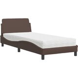  Krevet s madracem Dover smeđi 90 x 190 cm od umjetne kože | shoptok.hr
