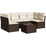  7-dijelni set vrtnih sofa od poliratana s jastucima smeđi | shoptok.hr