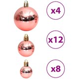 Božićne kuglice 100 kom ružičaste i ružičastozlatne 3/4/6 cm | shoptok.hr