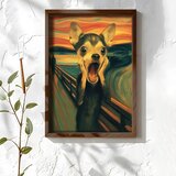 Wallxpert uramljena MDF slika NAL079-46, čivava u stilu slike Krik Edvarda Munka, 35,5 x 47 cm | Eponuda.com