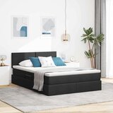  Krevet S LED lampica s uzglavljem Crna 140 x 190 cm tkanina | shoptok.hr