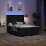 Krevet s opruga kutije s LED trakama Crna 140 x 190 cm tkanina | Eponuda.ba
