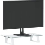  Stalak za monitor bijeli 40 x 20 x 8 cm kaljeno staklo i metal | shoptok.hr