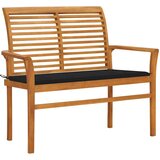  Klop s črno blazino 112 cm trdna tikovina Cene
