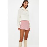 Trendyol Pale Pink Belt Detailed Woven Short Skirt Cene