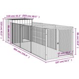  Kućica za pse s igralištem antracit 110 x 405 x 110 cm čelična | Shoptok.si
