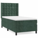 Maison Chic Box spring postelja - Vzmetna postelja z vzmetnico temno zelena 80x200 cm žamet SL14201, (21901186) | Shoptok.si