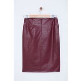 Trendyol Limited Edition Dark Red Snakeskin Slit Midi Woven Skirt | Eponuda.ba
