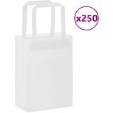 vidaXL Papirnate vrečke 250 kosov z ročaji bela 15x8x21 cm | Shoptok.si