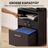  Uredski ormar s kontejnerom na kotačiće 2 ladice jedna ladica se može zaključati 5 kotačića crni 40 x 40 x 65 cm | shoptok.hr