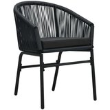 PVC 3-dijelni bistro set od ratana s jastucima crni | shoptok.hr