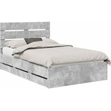  Krevetna konstrukcija s ladicama Betonski sivi 135 x 190 cm Siva 196 x 138 x 100 cm | shoptok.hr