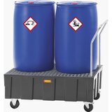 Cemo PE-lovilna kadica za 200-l sode, pomikanje s potisnim ročajem, prestrezna prostornina 250 l, brez mrežaste rešetke | Shoptok.si